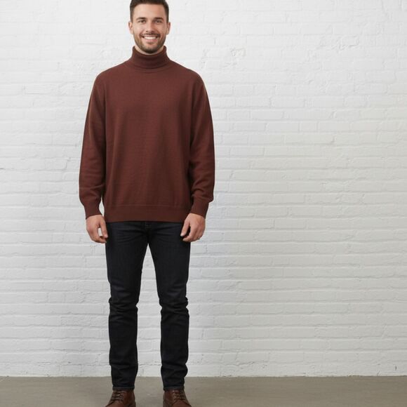 Lord & Taylor Merino Wool Turtleneck Size XL Rust Brown Vintage EUC Unisex - Picture 12 of 16